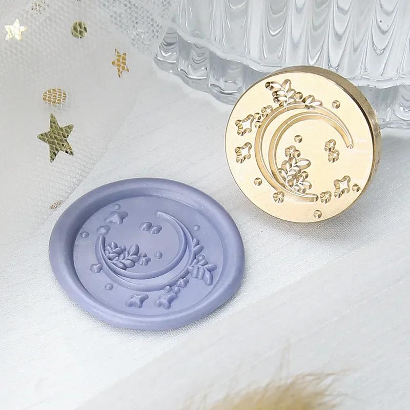Wax Seal Stamp Moon Stars Vintage Sealing Stamp Head For Cards Craft Envelopes Wedding Wax Lacquer for Seals Scrapbooking
