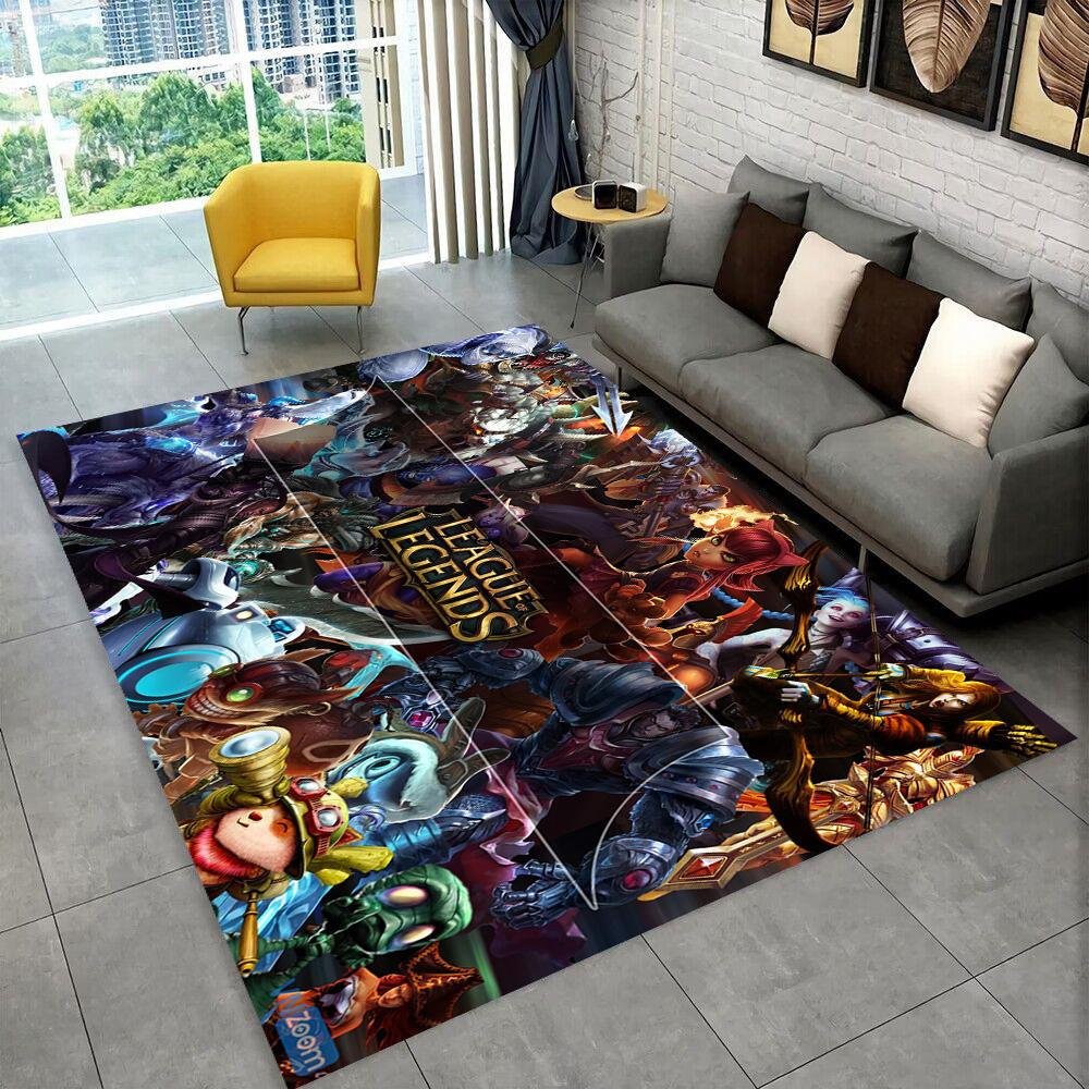 3D LOL League of Legends Jinx Game Gift Carpet Rug for Living Room Bedroom Home Sofa Decoration,kids Play Non-slip Floor Mat