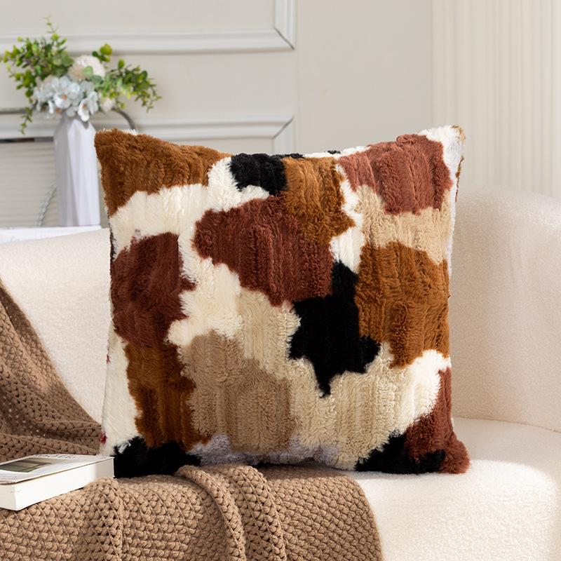 

New Six-Comb Rabbit Plush Multi-Color Throw Pillowcase Double-Sided Fleece Decoration Sofa Cushion Cover Headboard Pillow Covers 45x45cm
