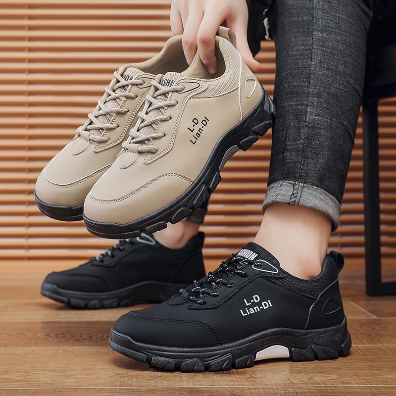 Модне чоловіче взуття для бігу Водонепроникне шкіряне повсякденне взуття для хайкінгу Високоякісне взуття для спорту на відкритому повітрі Легке взуття для ходьби