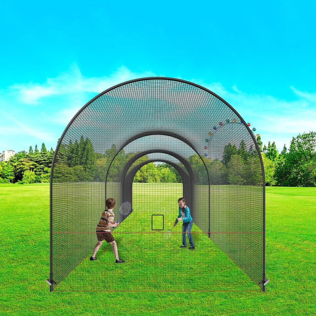 Baseball Batting Cage, Softball and Baseball Batting Cage Net and Frame, Practice Portable Cage Net with Carry Bag, Heavy Duty Enclosed Pitching Cage,