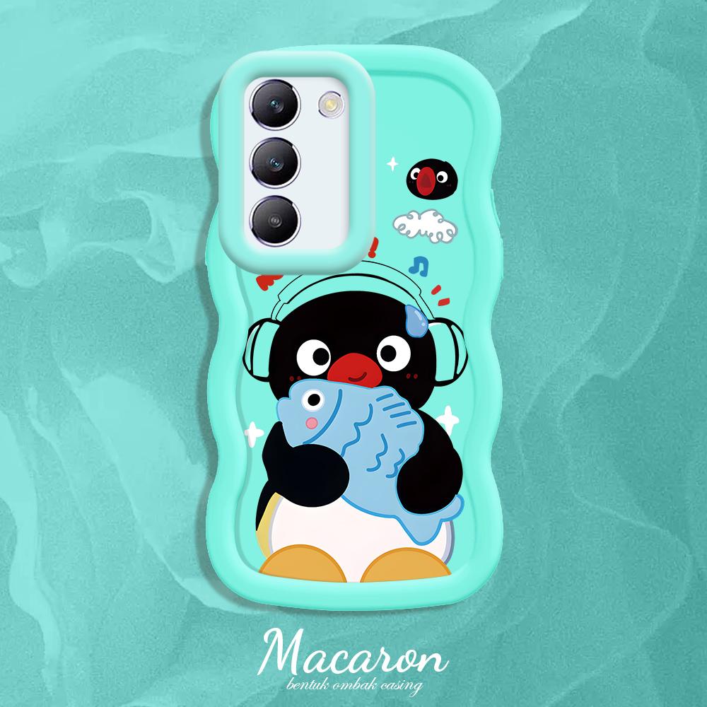 

Окрашенный узор Big Wave Edge Мягкий силиконовый материал Macaron чехол для телефона противоударный защитный резиновый чехол для OnePlus Vivo Motorola Moto Vivo Y91C синий