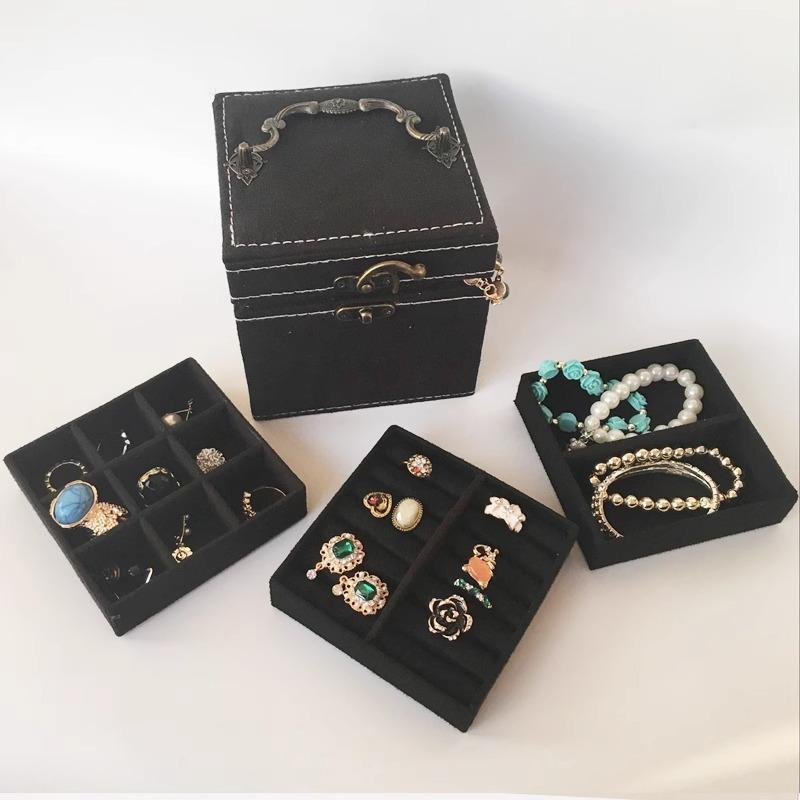 Jewelry Display Box Vintage Retro Jewelry Box Luxury Fashion Organizer Display Showcases Gifts Packaging Supplies
