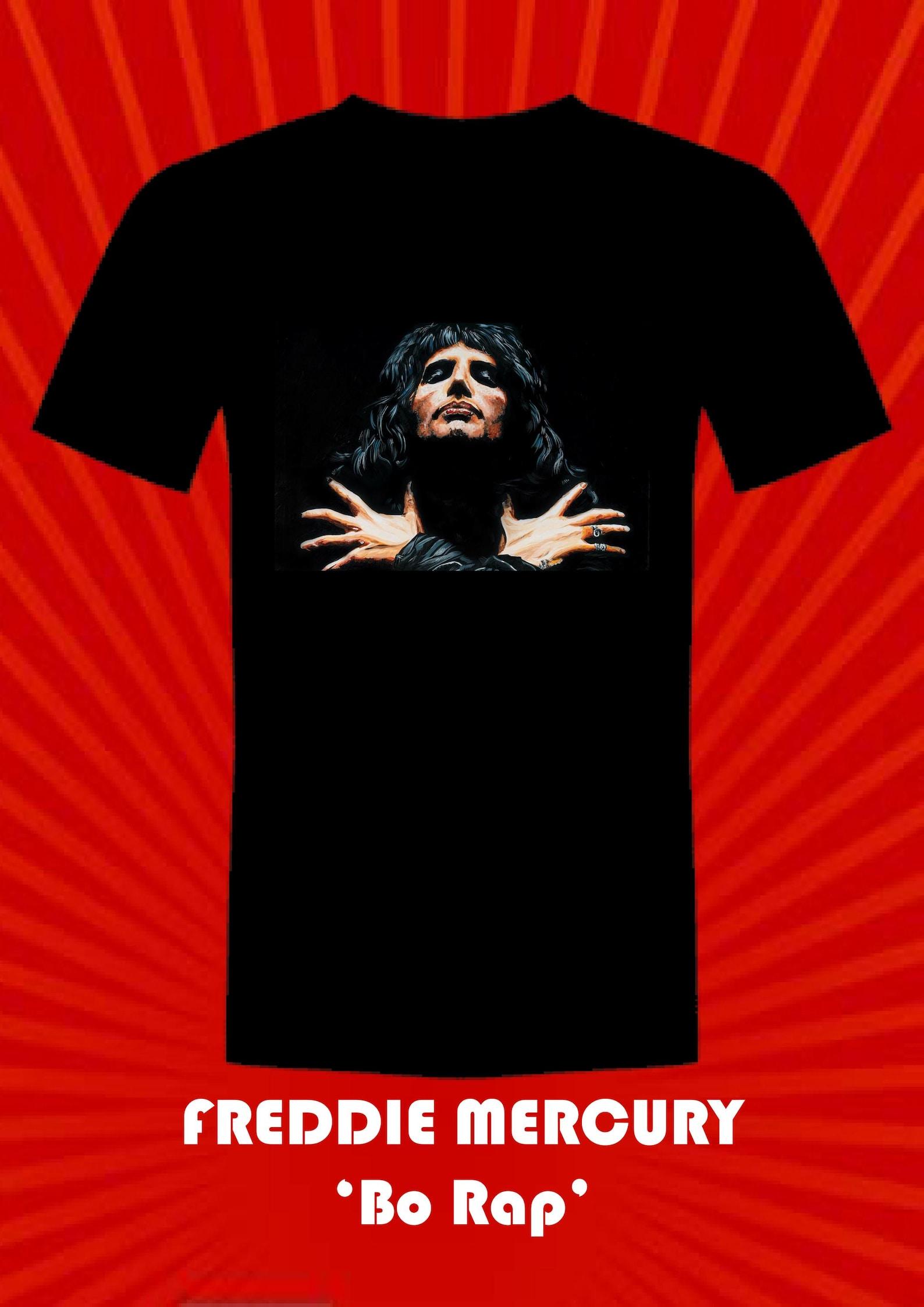 FREDDIE MERCURY Bo Rap - Bespoke Rock Art Tee Shirt All sizes available 4XL