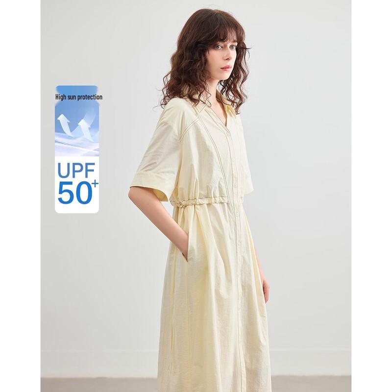 Women s Quick-Dry Sun Protection V-Neck Casual Dress L