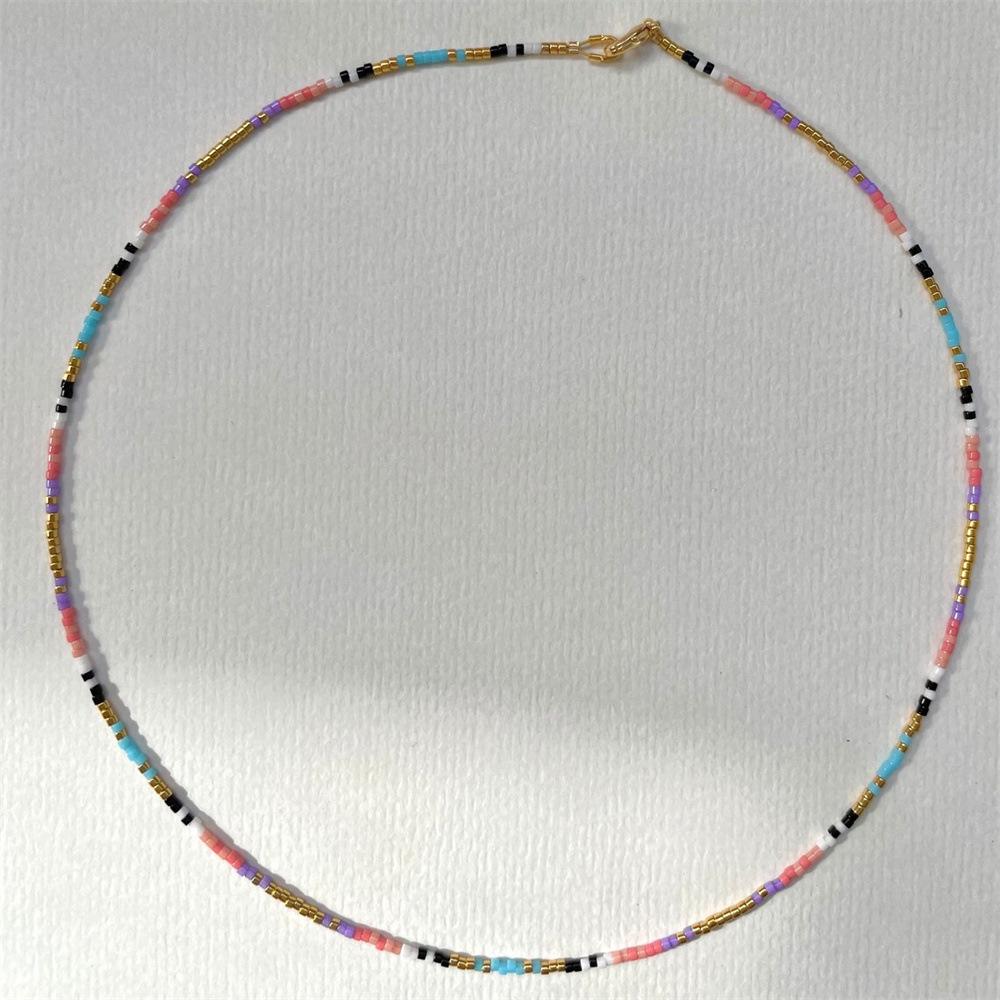 Miyuki Seed Beads Handmade Colorful Clavicle Chain Necklace for Women and Besties