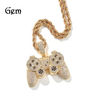 Street Creative Game Console Handle Pendant Hip Hop Necklace New Personality Childhood Cartoon Diamond Necklace