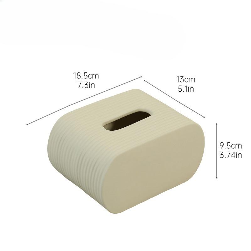 Ins Creative Tissue Box Ceramic Home Decor Black White Cream Style Living Room Tabletop