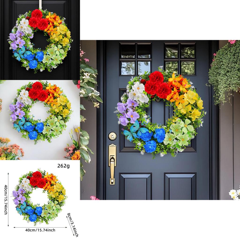 Colorful Flower Artificial Garland Door Hanging Decoration Festive Venue Prop