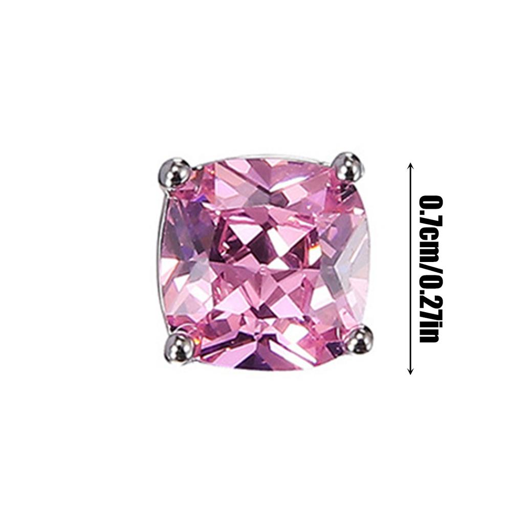 Rainbow Square Crystal Earrings Studs Women's Girls Jewelry delicate accessory