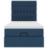 Ottoman Bed with Mattress Blue 80x200 Cm Fabric