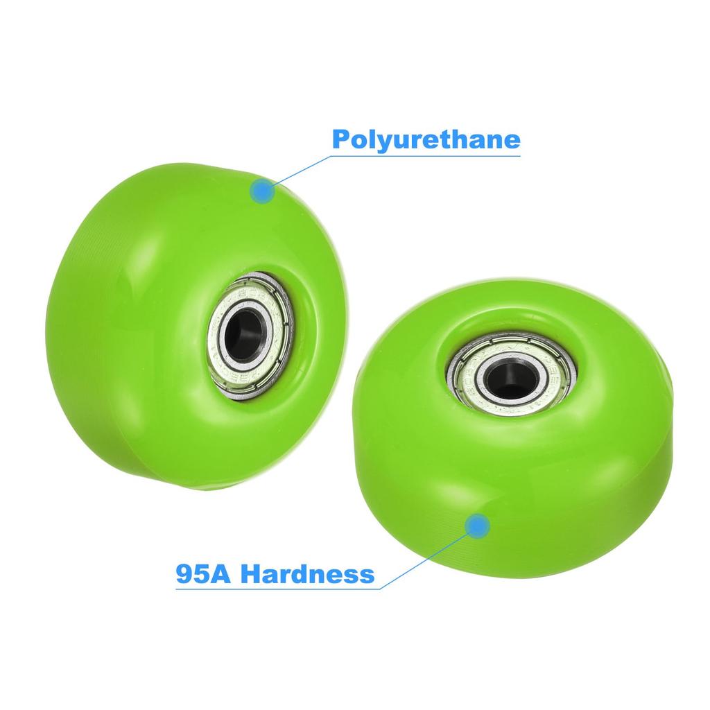 PATIKIL 52mm 95A Skateboard Wheels with Silver Bearings Set of 4 Street Wheels Skateboard Trick Cruiser Wheel Replacement Green