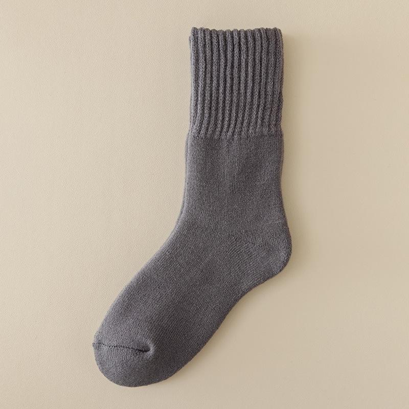 Men's Extra Thick Cashmere Wool Socks – Warm Velvet Mid-Calf Socks for Autumn & Winter