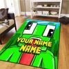 Green Pixel Forest Custom Name Carpet Rug For Living Room Bedroom Home Sofa Decoration Kids Play Nonslip Floor Mat
