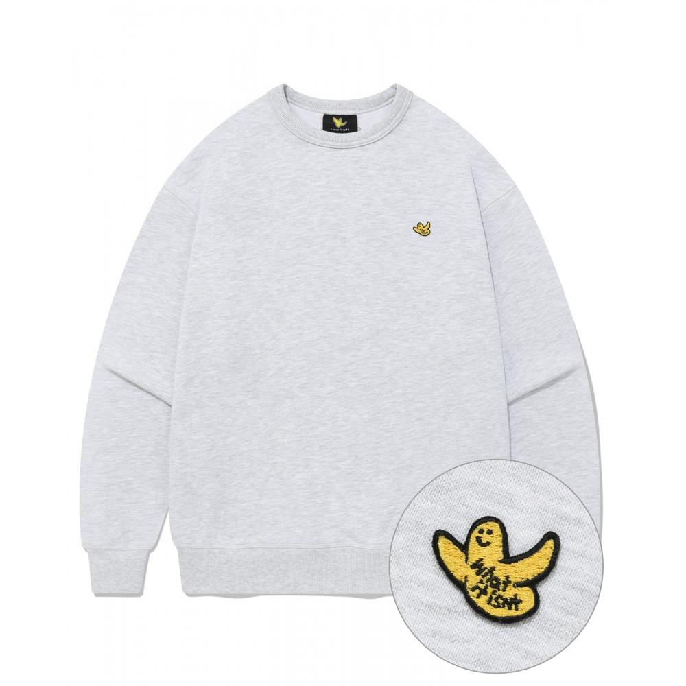 

WHATITISNT New Angel Wappen Sweatshirt Light Melange Gray