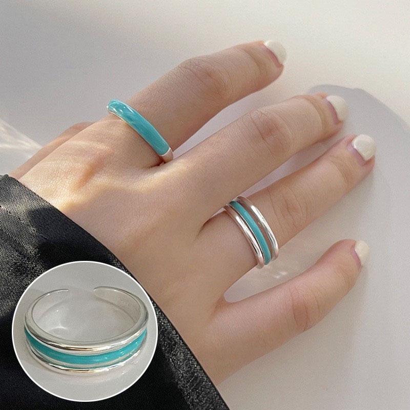 European-American S925 Silver-Plated Geometric Open Ring - Retro, Creative, and Stylish Index Finger Design for Women
