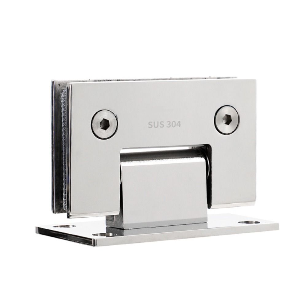 Stainless Steel Glass Door Hinge Silver Flat Fixtures Professional Bathroom Clip  Shower Room