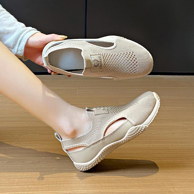 Fashion Trendy Mesh Sandals New Summer New Hollow Breathable Casual Board Shoes Thick Sole Versatile Women's Vulcanized Shoes Sneaker