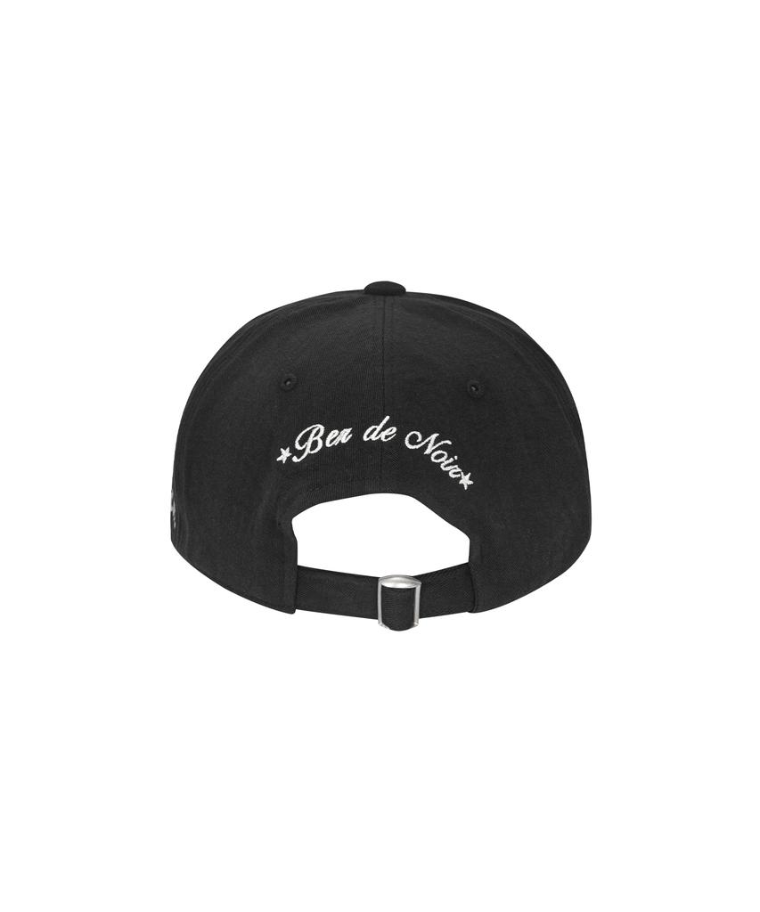 Beleudeunua Washed Cotton Embroidered Ball Cap (Black)