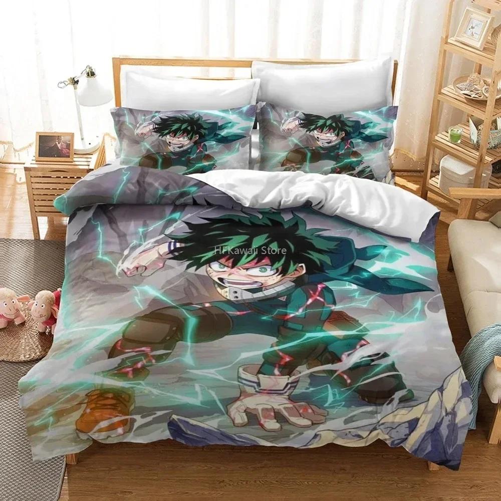 Design Popular 3D My Hero Academia Comfortable Duvet Quilt Cover Pillowcase Bedding Set Children Bedroom Decoration Home Textile