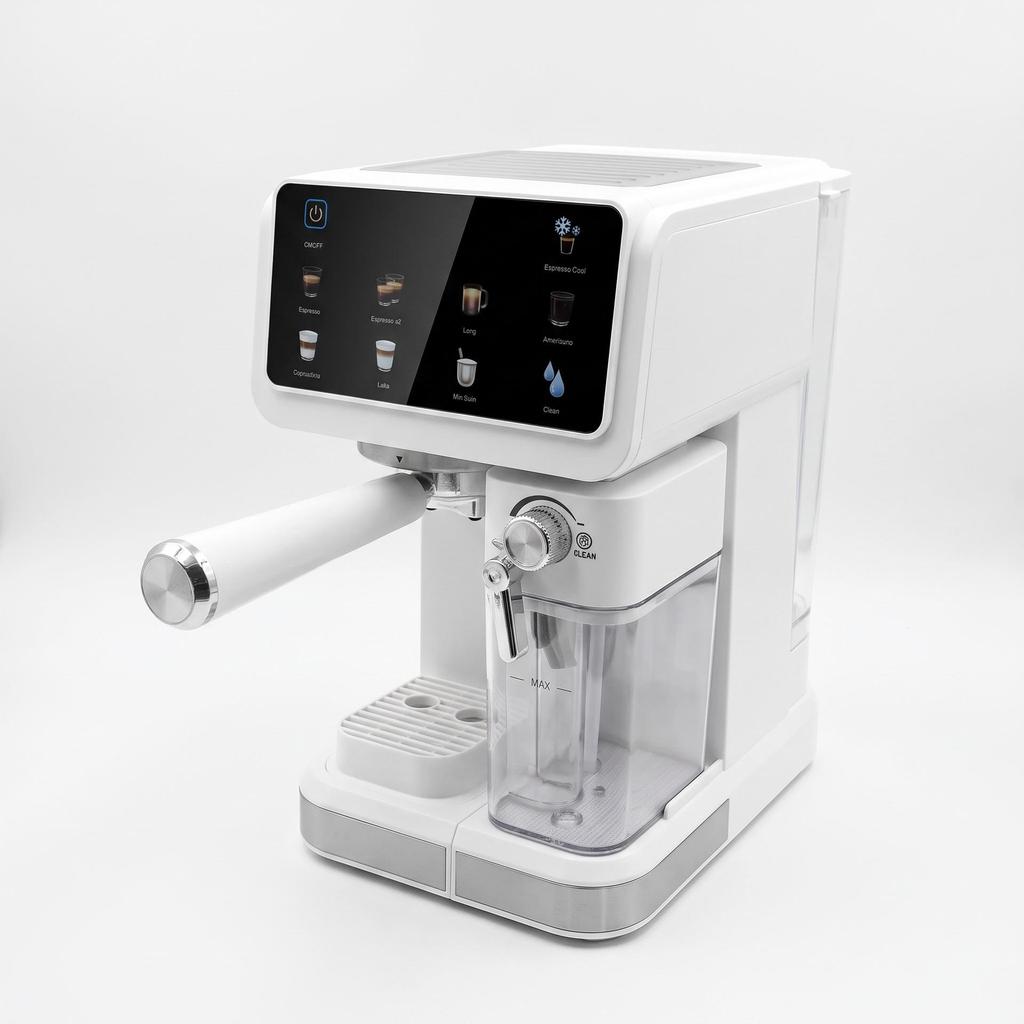 Italian Semi-Automatic Espresso Machine - 20 Bar Pressure with Milk Frother, Compact for Household Use