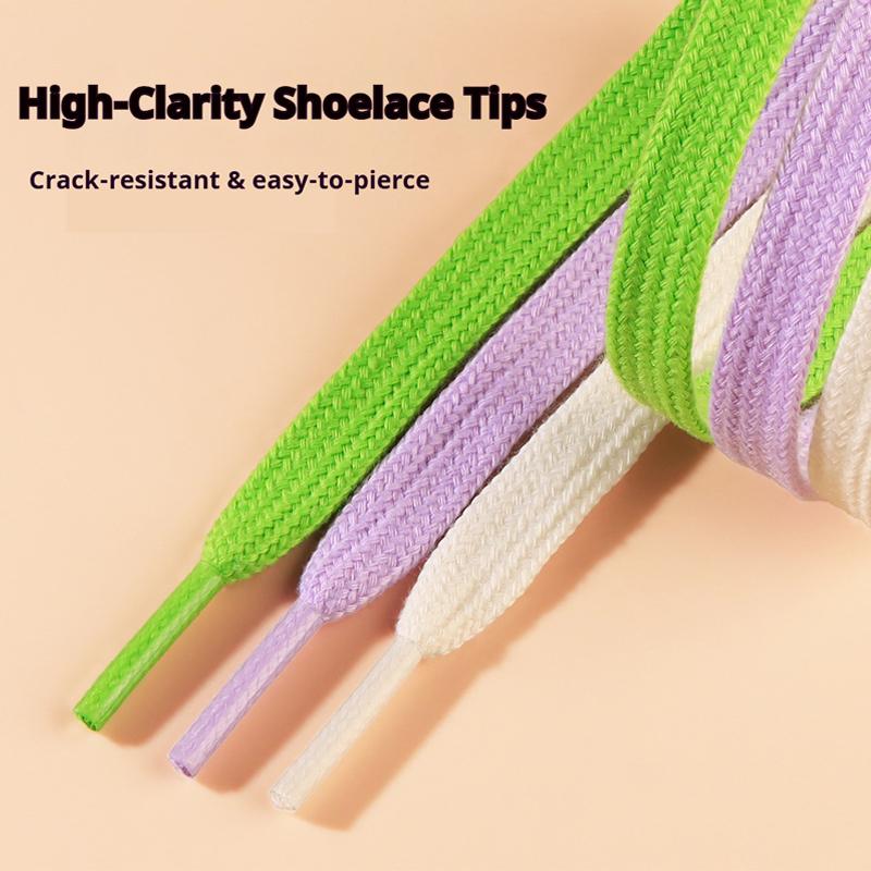 1Pair/3Pair NEW Flat High-Quality Cotton Shoelace Suitable for A Variety of Shoes 0.8 Cm Wide Unisex Solid-Color Shoelaces
