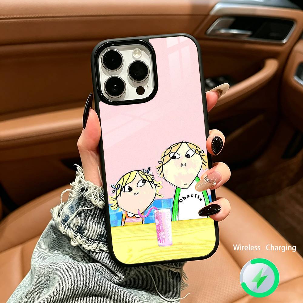 Animation Charlie and Lola For IPhone17 16 15 14 13 12 11 Plus Pro Max Plus Wireless Charger Phone Case
