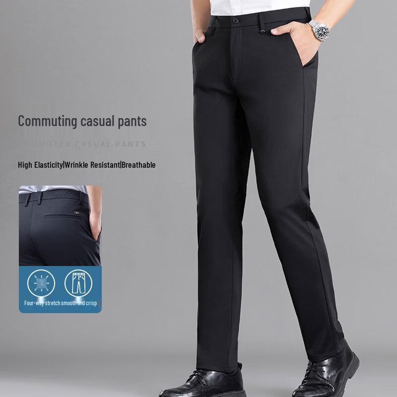 

Yiliteng Men s High-Stretch Business Casual Trousers 38