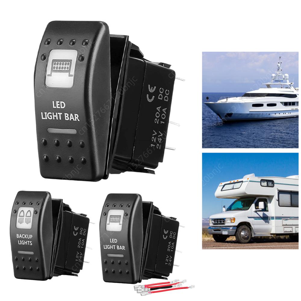 LED Light Bar Wippschalter 12V 24V Wasserdicht Dual LED Ein/Aus-Schalter Marine Druckknopf LED Lampenknöpfe für Boot LKW Anhänger