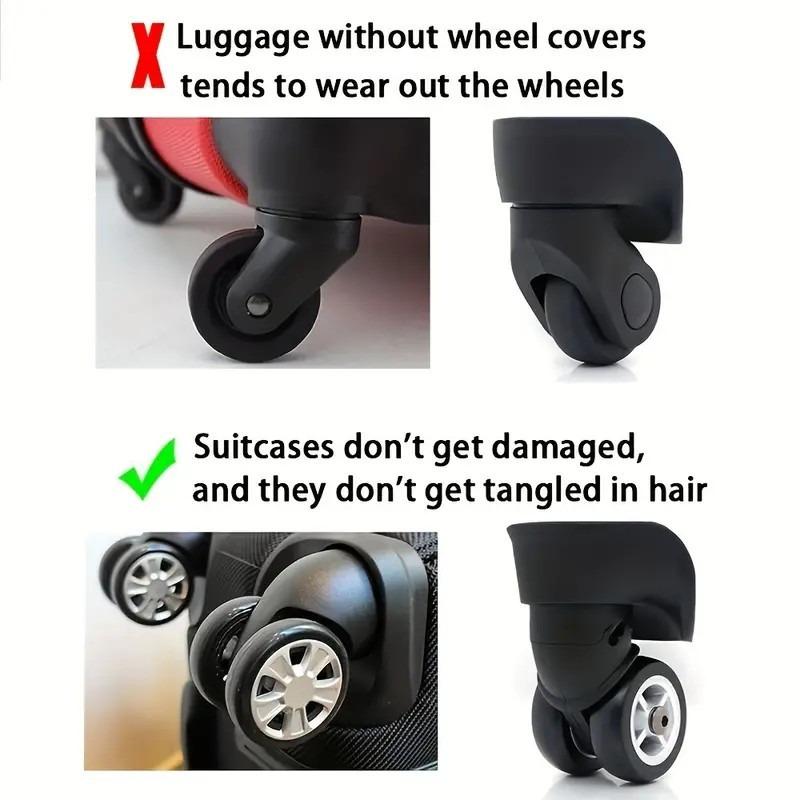 16PCS new luggage wheel protective cover, suitable for luggage and office chairs - noise reduction, shock-proof and collision-proof cover