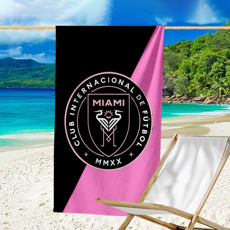 Inter Mi-ami Fc Emblem Printed Beach Towel, Super Soft Microfiber, Perfect Gift Birthday, for Pool, Beach, Travel, for family and friends