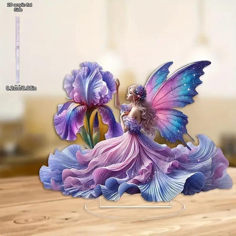 2D Flat Acrylic Purple Butterfly Fairy Decoration, Indoor and Outdoor Decoration - No Battery/electricity Required, Free Day Decoration, Shop Decorati
