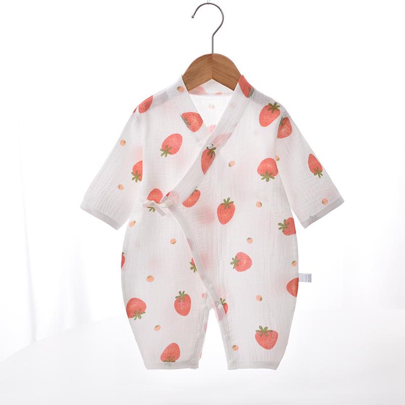 Newborn Summer Gauze Onesie with Belly Protector
