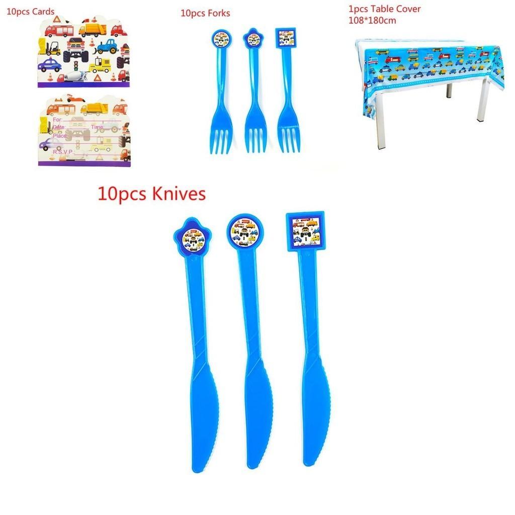 Children's Engineering Car Birthday Party Theme Disposable Tableware Set**
