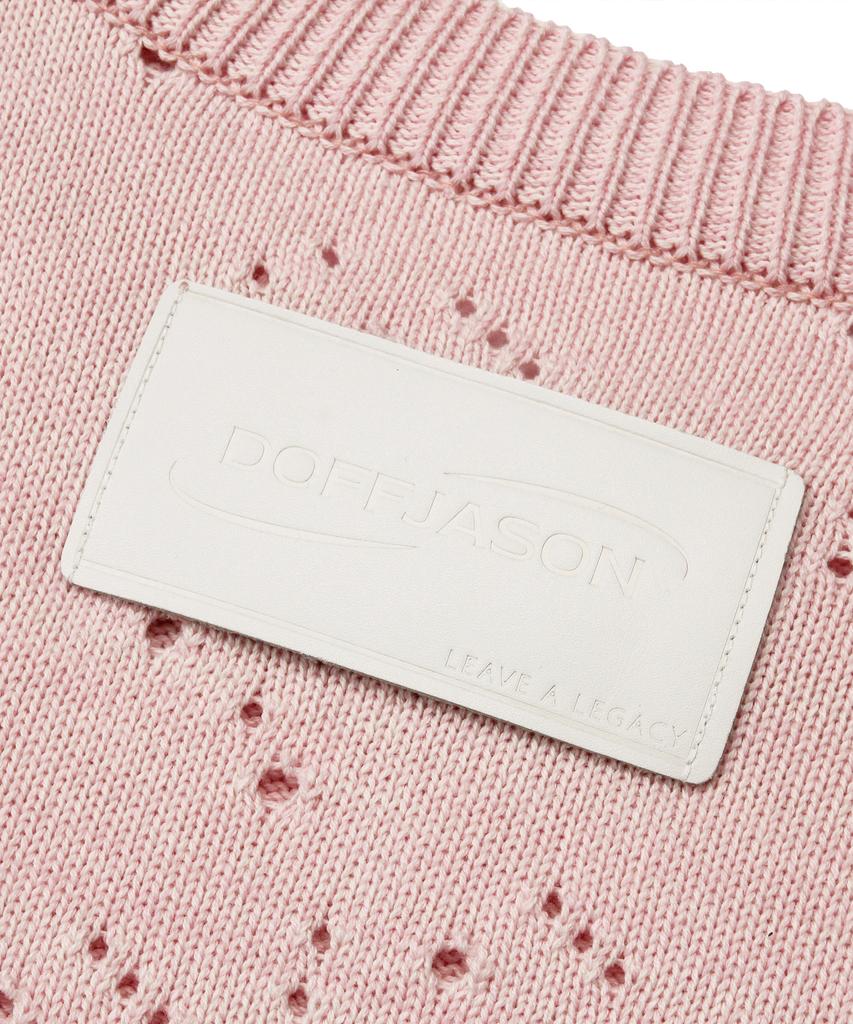 DOFFJASON Chic Sleeve Punching Knit Pink