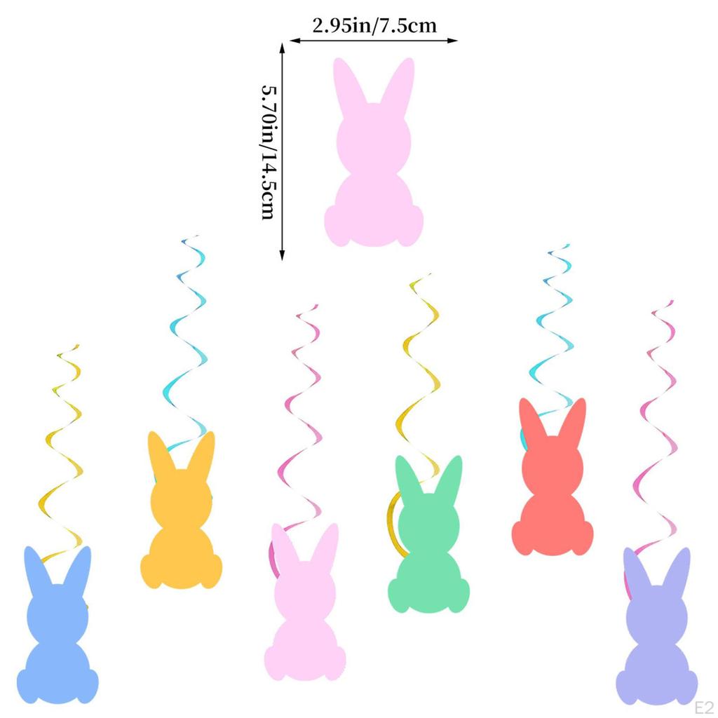 6pcs Easter Hanging Swirl Decorations Cute Party Decor for Kids Office Indoor Supplies