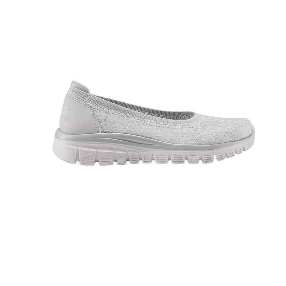 Skechers Stof Synthetisch Leer Ronde Neus Instapper Lage Top Casual Schoenen Dames sneakers 100961-LTGY