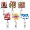 Telescopic Badge Holder Cute Glitter Reels, Acrylic Retractable with Clip, ID Name Tag Reel Card for Nurse Teacher Keychain Nurses