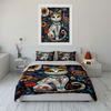 Decorative cat and flowers. Bedding sets Duvet cover sets Duvet covers Pillowcases(1 * Duvet Cover 2 * Pillowcases without duvet insert)