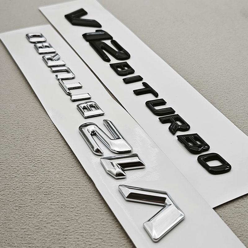 3D ABS Car Styling Logo V12 BITURBO Badge Side Fender Emblem Decal For  Benz S680 GLS600 AMG S65 SL65 G63 G65 Accessory