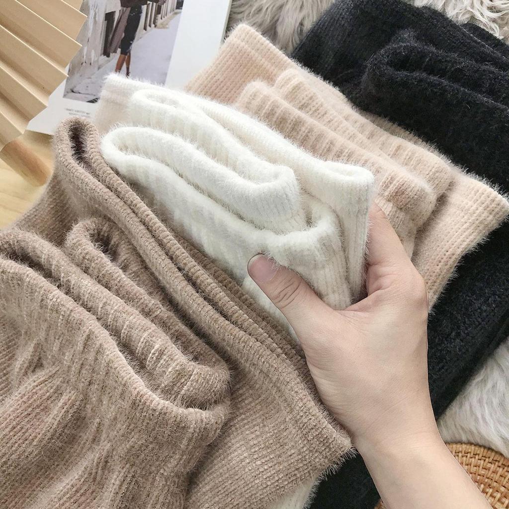 2025 Women's Petite Wide-Leg Knitted Drawstring Pants - Autumn/Winter Thickened Casual Long Pants