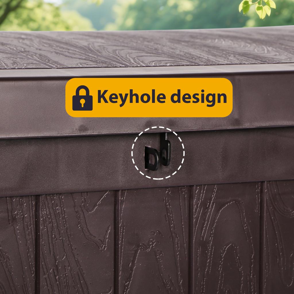 Large Capacity Waterproof Storage Box UV-Resistant Garden Tool Storage Organizer Lockable for Patio Furniture Outdoor Cushions