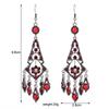 Fashion Ethnic Women's Crystal Flower Drop Tassel Long Earrings Wedding Jewelry Vintage Statement Bohemian Earrings Brincos