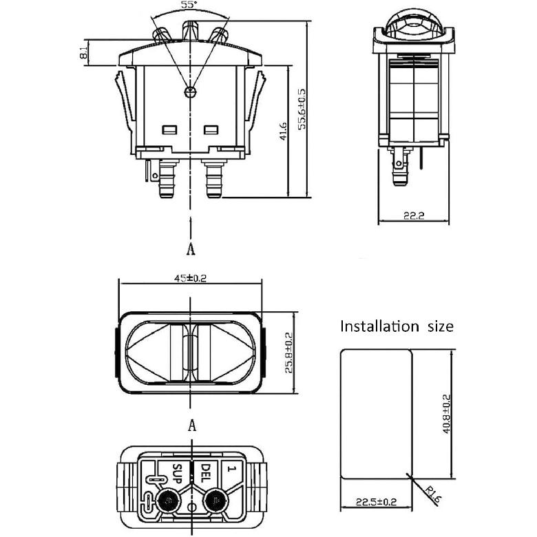 Air Spring Activation Switch Electric Cab Seat Air Lift Valve Switch, 2Pcs Truck RV Air Lift Manual Paddle Valve Switch Paddle Type Push to Snap Tab