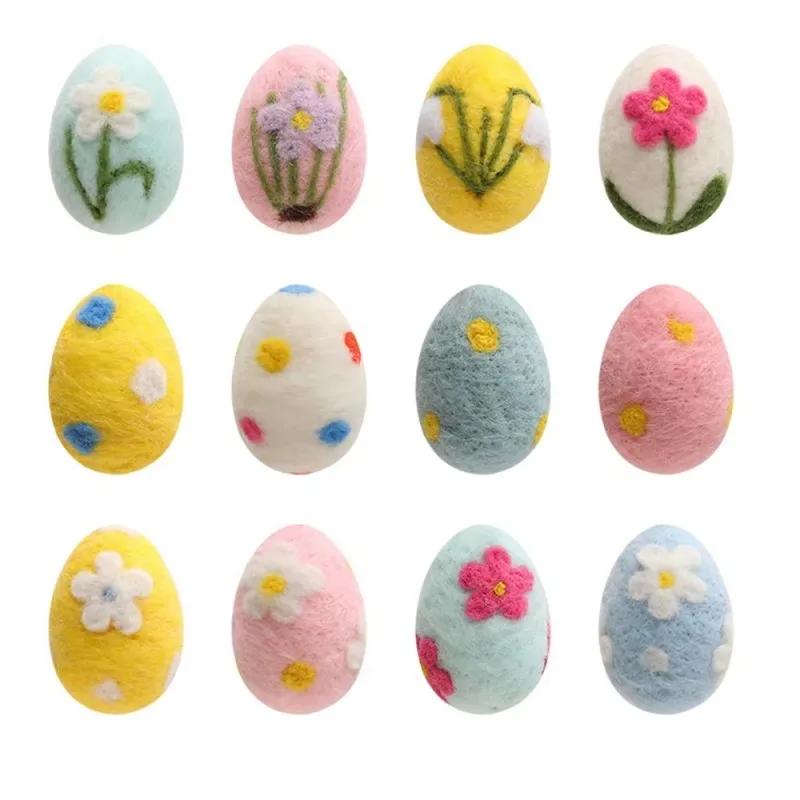 Diy Foam Eggs For Easter Painted Flowers Decorative Eggs Easter Simulation Egg Hanging Decoration