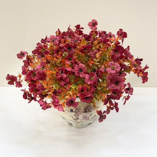 5/12Pcs Fall Artificial Violet Flower Realistic Fake Silk Flower Home