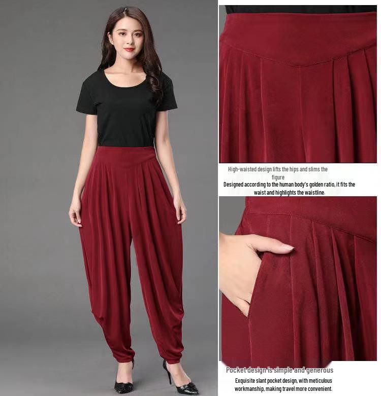 2025 Women's High Waist Casual Harem Pants - Spring/Summer Plus Size Slimming, Loose Fit, Lantern-Style Trousers