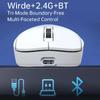 Tri-mode Wired/2.4GHz/BT Wireless Gaming Mouse 8000DPI 6 Mute Buttons Rechargeable Mouse Ergonomic Lightweight Design Mice