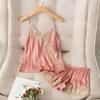 Women's Ice Silk Camisole & Shorts Set - Spring/Summer 2022 Trendy Pure Style