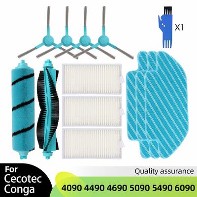 For Cecotec Conga 4090 4490 4690 5090 5490 6090 Robot Vacuum Cleaner Parts Roller Main Side Brush Hepa Filter Mop Rag Accessory